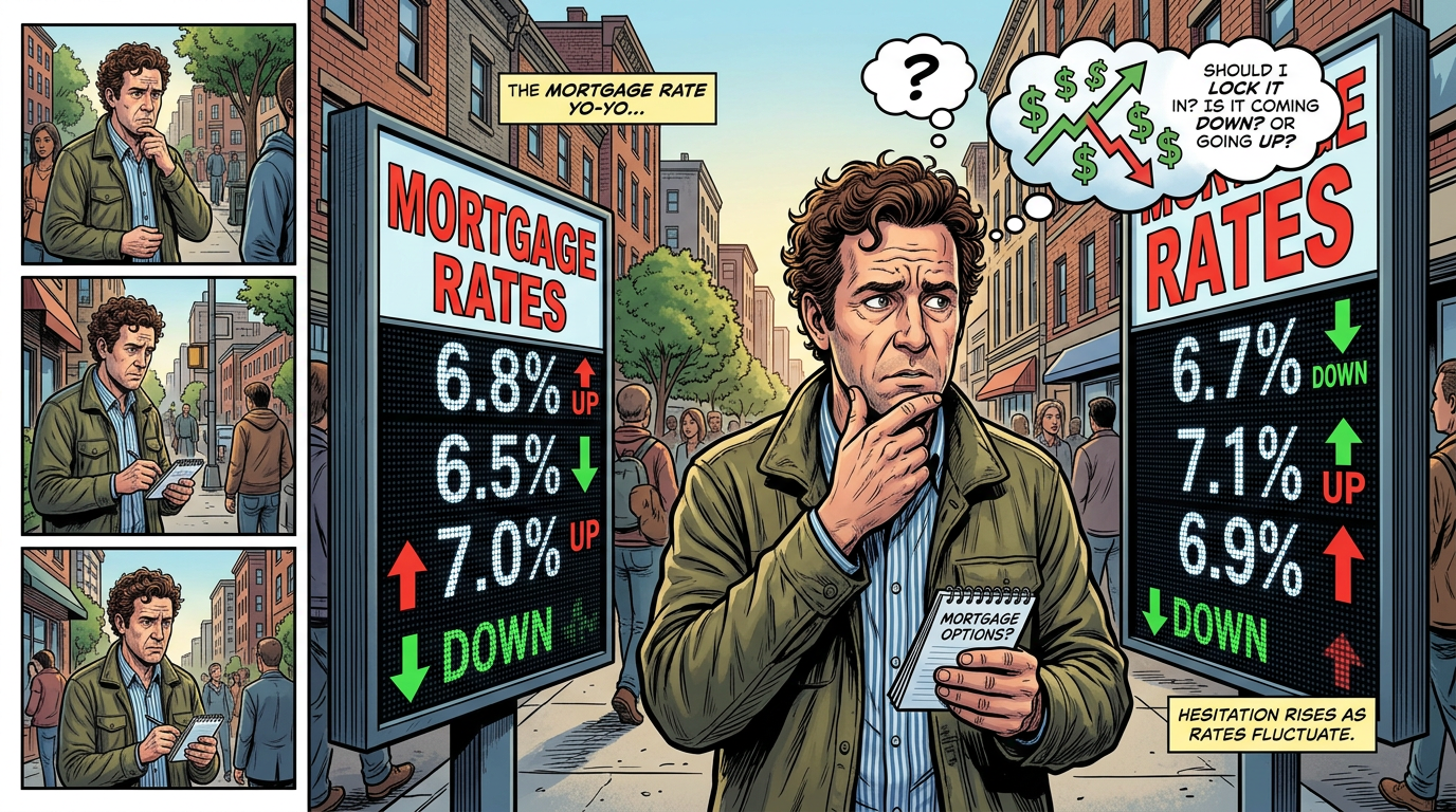 Man puzzled over varying mortgage rates displayed on street signs