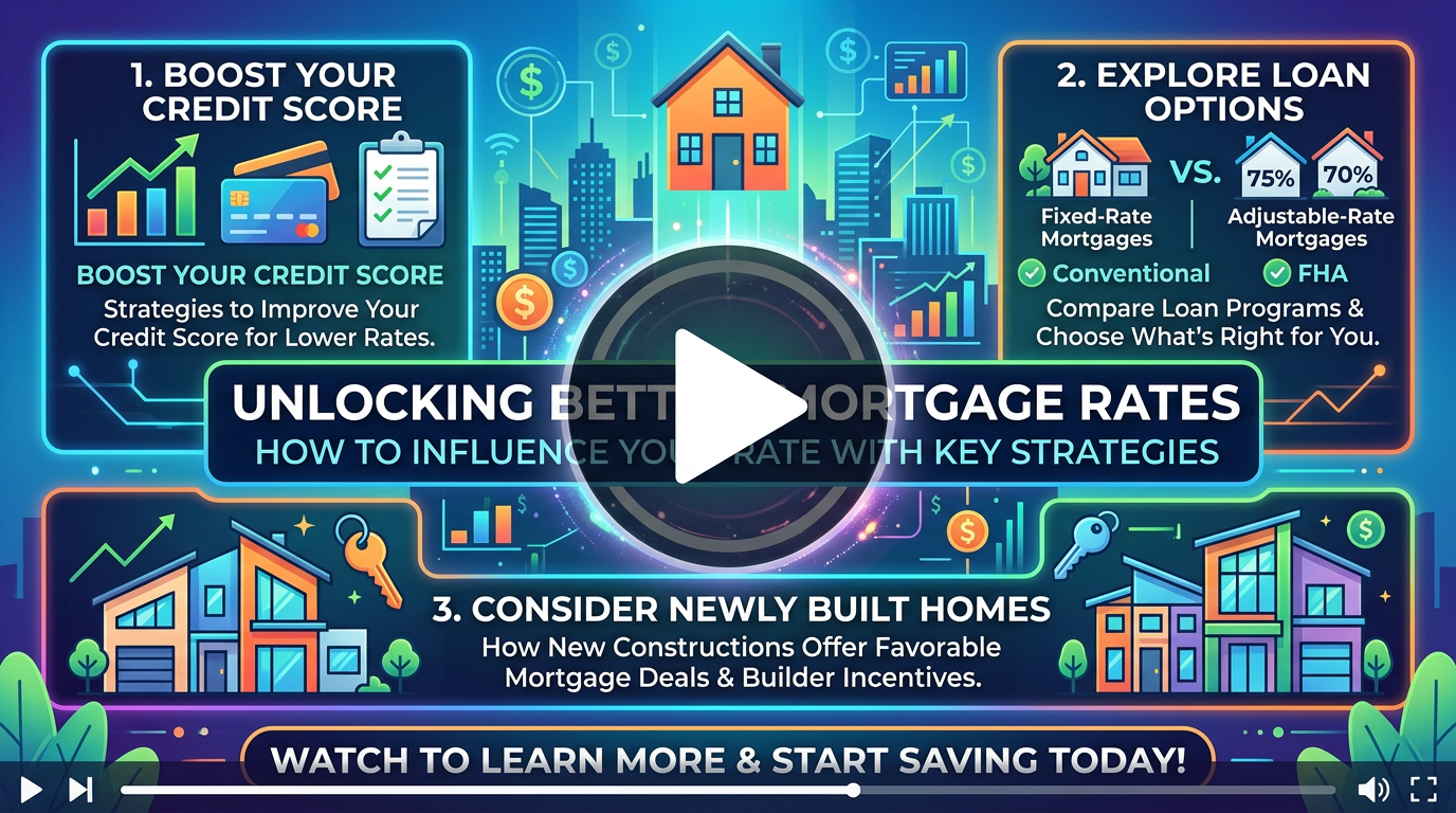 Video graphic titled Unlocking Better Mortgage Rates with three mortgage strategies